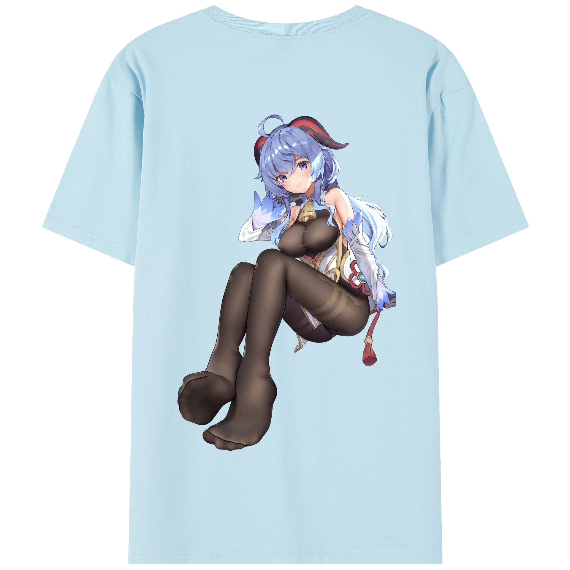 げんし神 甘雨 かんう genshin Ganyu 綿100％半袖Tシャツ（背面プリント）